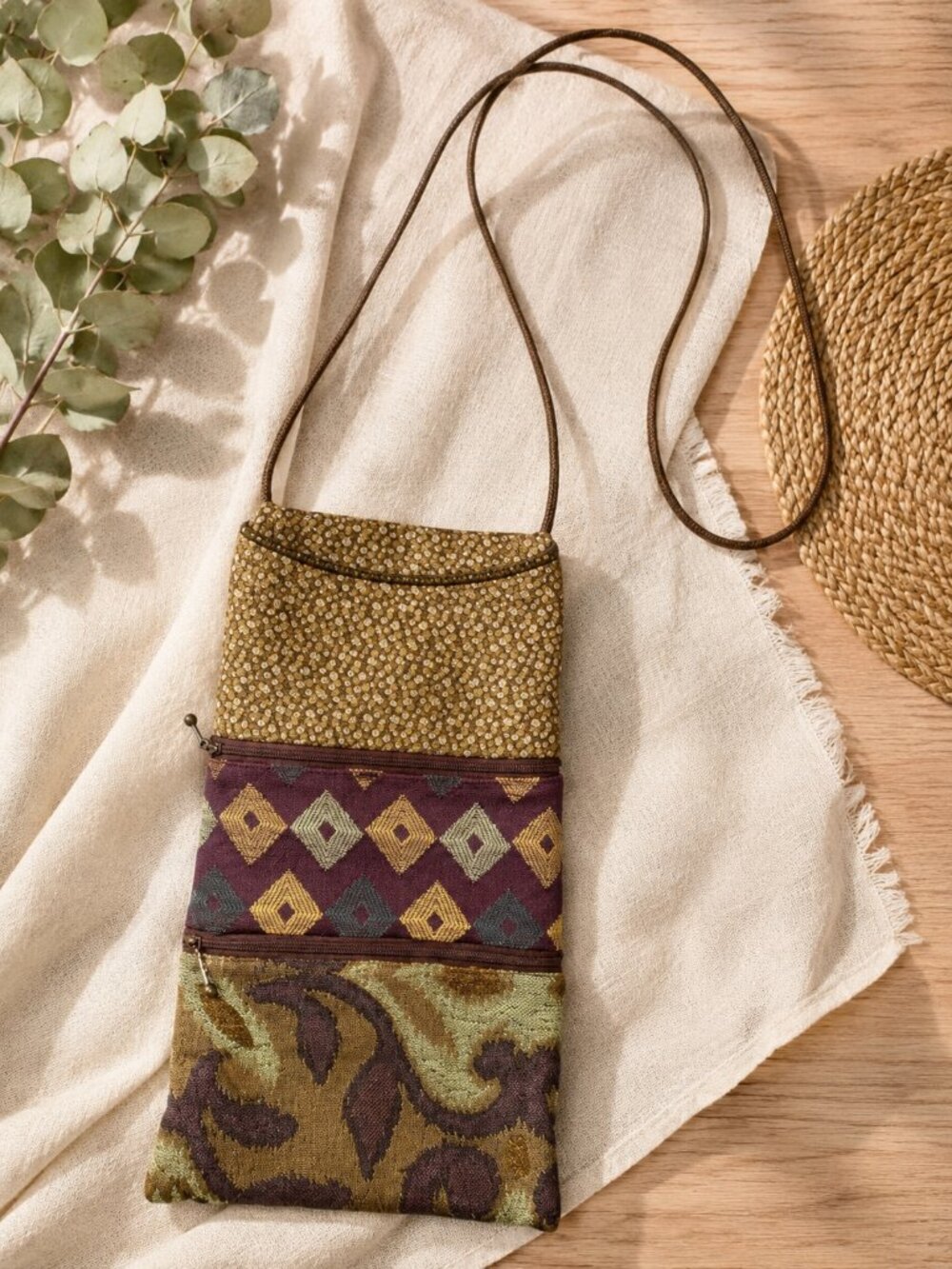Maruca Handmade Boulder CO Tapestry Crossbody Bag Boho Artisan Patchwork Purse